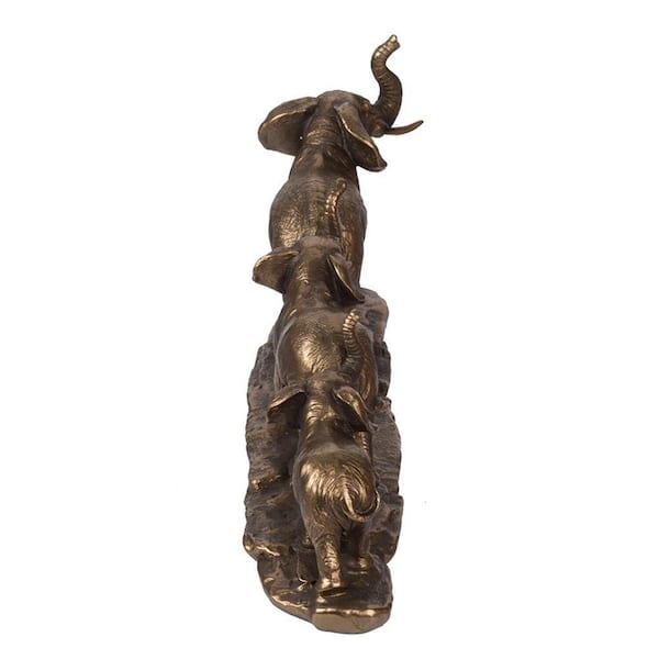 A & B Home Elephant Statue Copper Family 76885 - The Home Depot