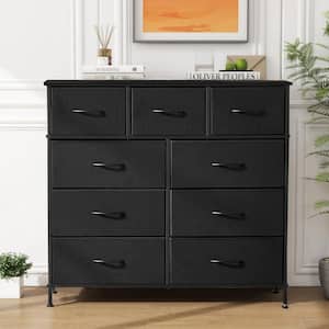 WONDER COMFORT Gray 9-Drawer 11.8 in. W Chest of Drawers Fabric