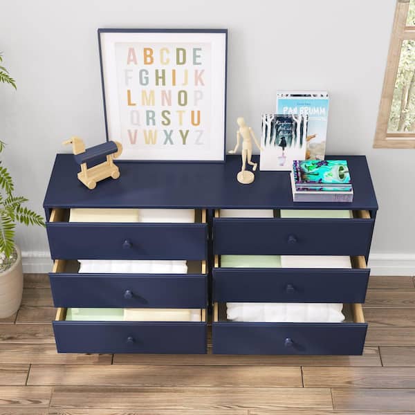 Max & Lily Classic, 6 Drawer Dresser, Blue