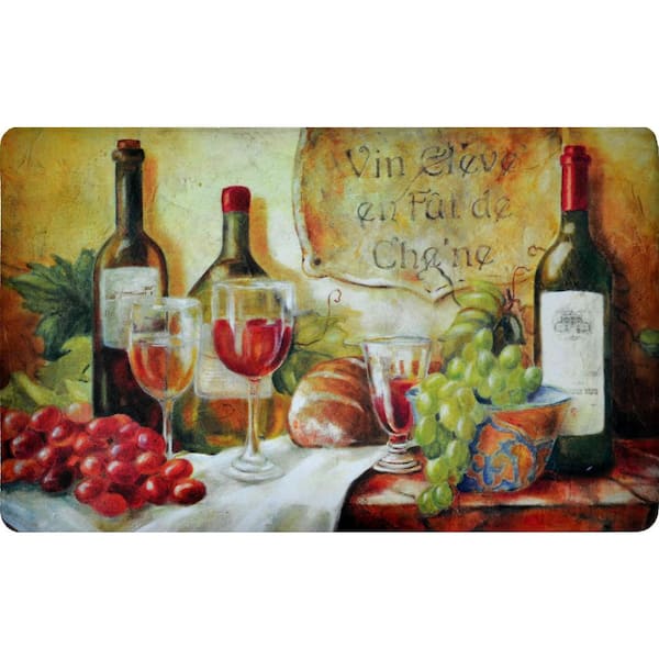 J&V TEXTILES 18 in. x 30 in. Wine Tables Kitchen Cushion Floor Mat