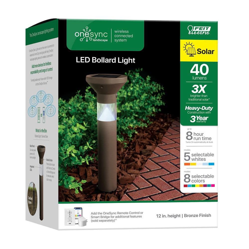 Bronze Solar Powered LED Pathway Light with Oil Rubbed Finish