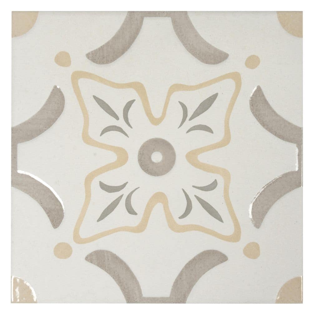 Palmera 9 in. x 9 in. Matte, Glossy Muted WYG Porcelain Floral Square Tile (6.96 sq ft/case)-13 Pack price history on PriceWatchPro