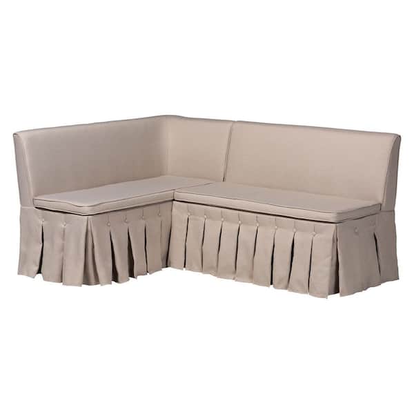 Meyer Beige Fabric 2-Piece Dining Nook Bench Set