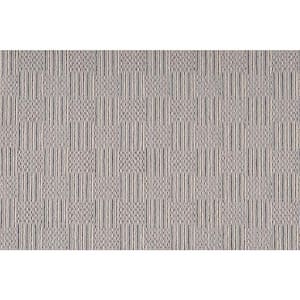 Upland Grid - Bayview - Gray 13.2 ft. 34 oz. Wool Pattern Installed Carpet