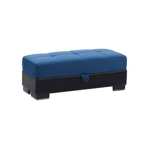 Basics Collection Turquoise/Black Ottoman With Storage