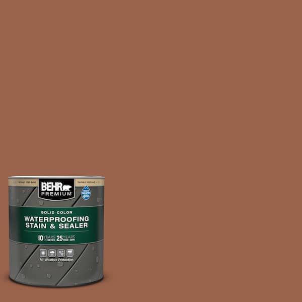 BEHR PREMIUM 1 qt. #SC-122 Redwood Naturaltone Solid Color Waterproofing Exterior Wood Stain and Sealer