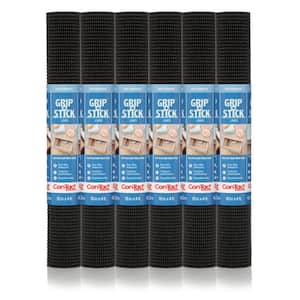 Grip N Stick 18 in. x 4 ft. Black Shelf/Drawer Liner (6-Rolls)