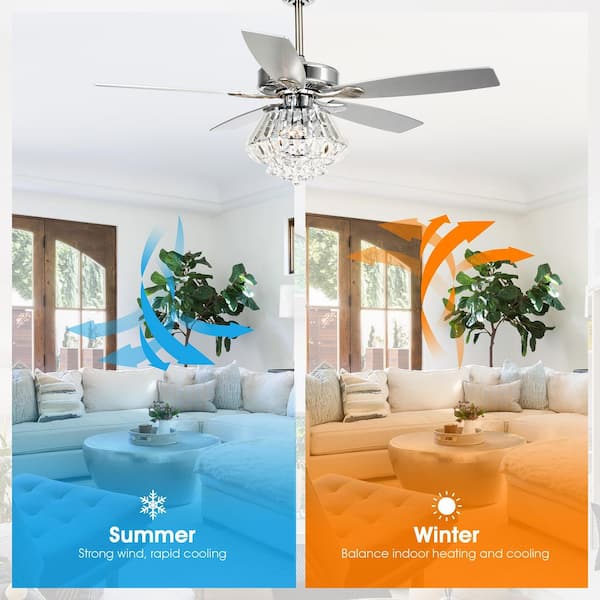 Parrot Uncle Zuniga 52 in. Indoor Chrome Downrod Mount Crystal