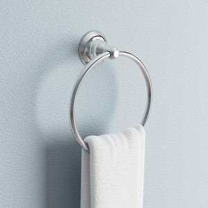 Porter Wall Mount Round Closed Towel Ring Bath Hardware Accessory in Polished Chrome