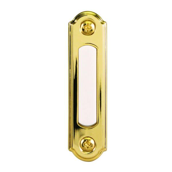 Heath Zenith Wired Push Button - Polished Brass Finish