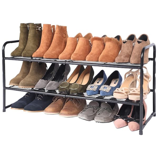 7-Tier Portable 28 Pair Shoe Rack Organizer 14 Grids Tower Shelf Storage  Cabinet Stand Expandable for Heels, Boots, Slippers, Black