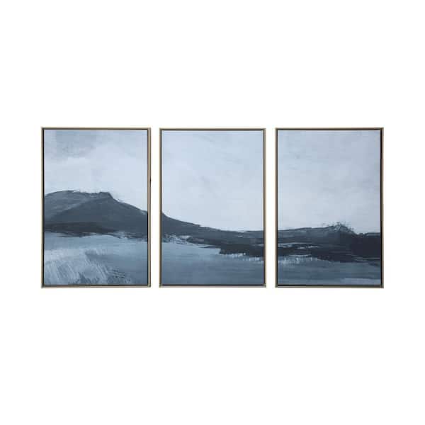 Unbranded "Abstract Mountains" by Gallery 57-Floater Frame Giclee Mountain Art Print 24 in. x 48 in.