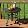 Nuu Garden Black Round Metal Outdoor Side Table with Reinforced Ring Structure TB130