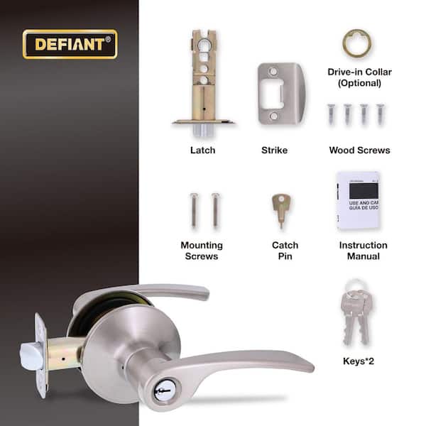 Defiant Kensington Satin Nickel Keyed Entry Door Handle LB4X200B