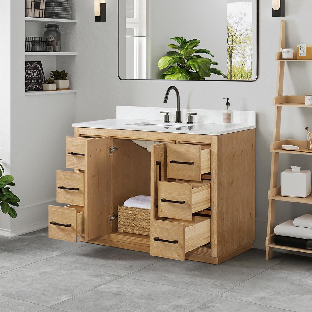 Bellavia 48" Weathered Fir Wood Vanity with Engineered Stone Top
