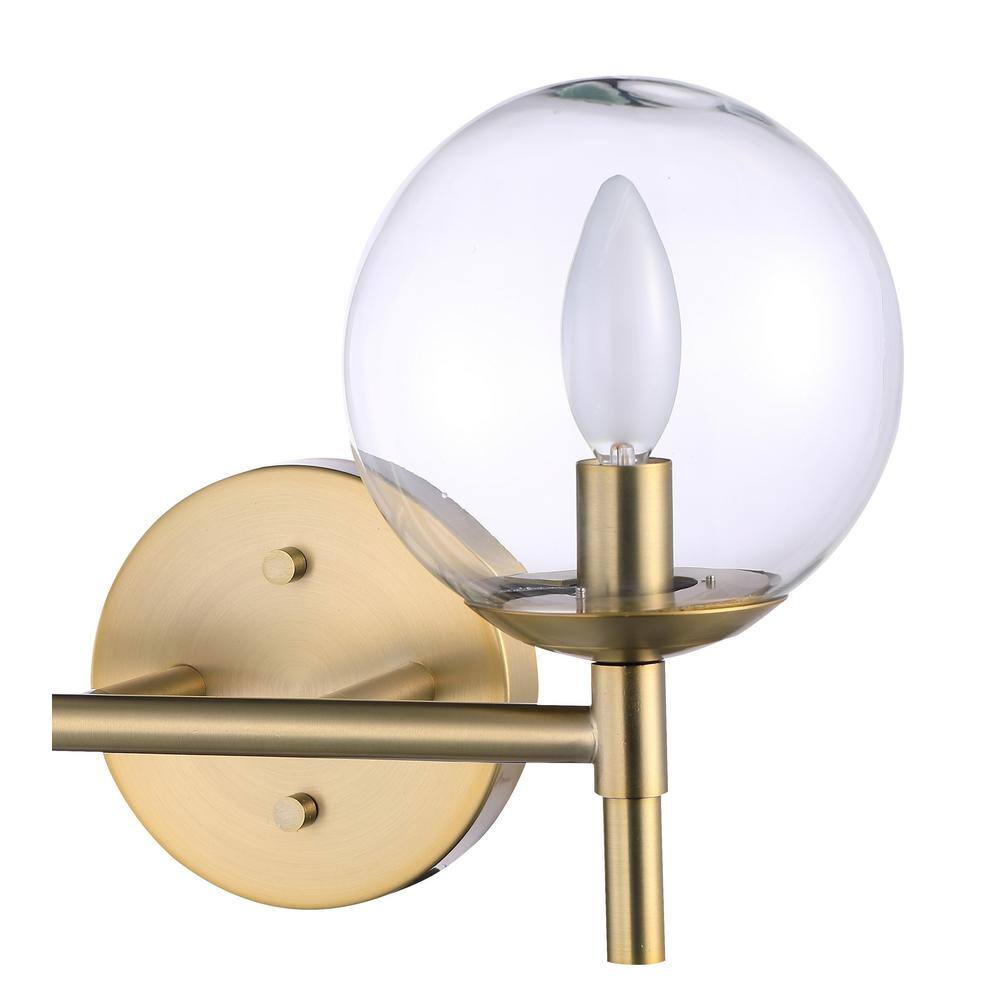Auresa Soft Brass 2-Light Outdoor Vanity with Clear Glass