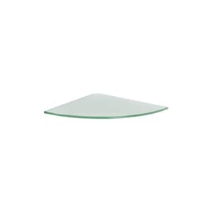GLASSLINE CORNER 11.8 in. x 11.8 in. x 0.31 in. Frosted Glass Decorative Wall Shelf without Brackets