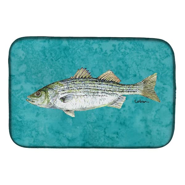 Caroline's Treasures 14 in. x 21 in. Multicolor Small Mouth Bass Dish Drying  Mat 8806DDM - The Home Depot