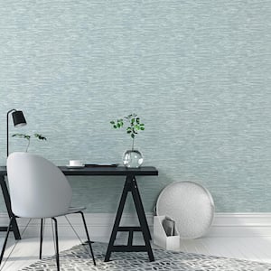 TexStyle Collection Mint Green Bronze Effect Horizontal Stripe Satin Finish Non-Pasted on Non-Woven Paper Wallpaper Roll