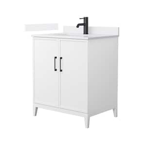 Elan 30 in. W x 22 in. D x 35 in. H Single Bath Vanity in White with White Cultured Marble Top