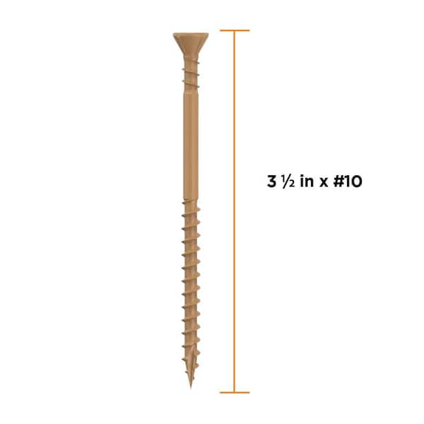 #10 x 3-1/2 in. Tan ACQ Rated Star Drive Flat Head Wood Deck Screw (250-piece)
