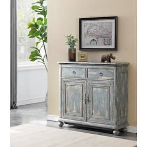 Joline Aged Blue Accent Cabinet with 2-Drawers and 2-Doors
