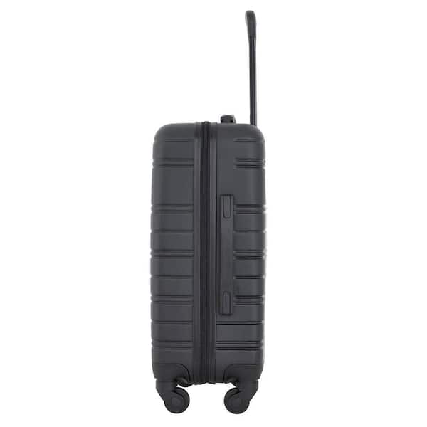 Kensie 20 in. Black Rolling Hard Case Carry-On with Luggage Tag KN Kensie 20 in. Black Rolling Hard Case Carry-On with Luggage Tag KN