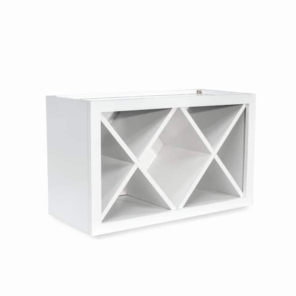 30 in. W x 13.5 in. D x 15 in. H RTA Standard Wine Grid Wall Rack in Beige Full Overlay Design