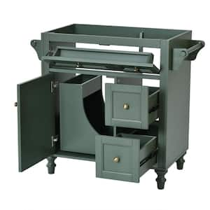 29.52 in. W x 17.87 in. D x 33 in. H Bathroom Green Linen Cabinet