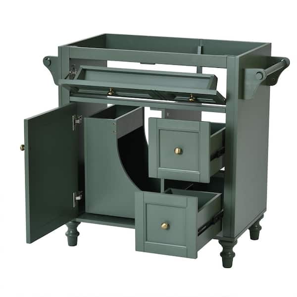 COWLOWN 29.52 in. W x 17.87 in. D x 33 in. H Bathroom Green Linen Cabinet