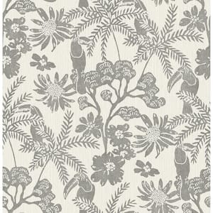 Grey Jacaranda Tropical Trail Wallpaper Sample