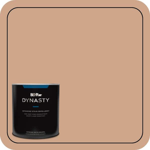 BEHR DYNASTY 1 qt. #PMD-76 Sienna Buff Satin Enamel Interior Stain-Blocking Paint and Primer