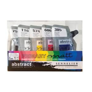 Primary Colors and Matte Abstract Acrylic Set (5-Colors)