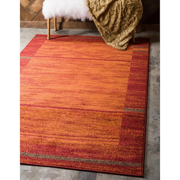 Unique Loom Plymouth Autumn Rug Terracotta/Burgundy 2' x 6' 1