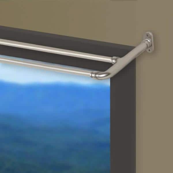 5/8 inch Adjustable Double Blackout Curtain Rod 84-120 inch - Satin Nickel
