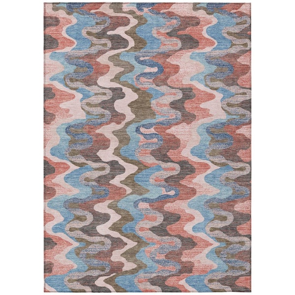 Chantille Machine Washable Indoor/Outdoor Abstract ACN2481 Pink 5 ft. x 7 ft. 6 in. Area Rug