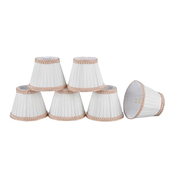 Aspen Creative Corporation 5 in. x 4 in. Creme Pleated Empire Lamp Shade (6-Pack)