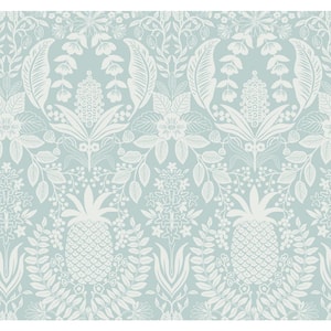 Pineapple Damask Light Blue Matte Non-Pasted Wallpaper