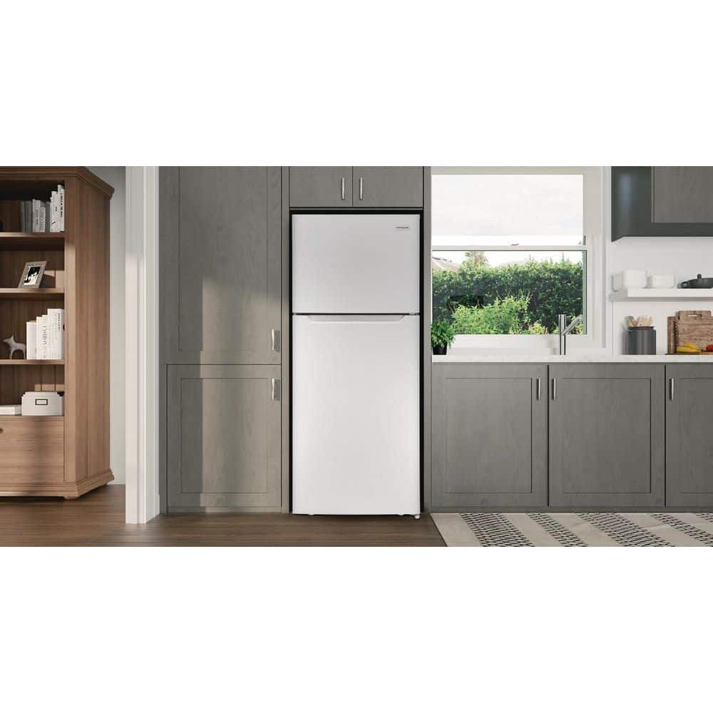 White Compact Top Freezer Refrigerator with Ice Maker