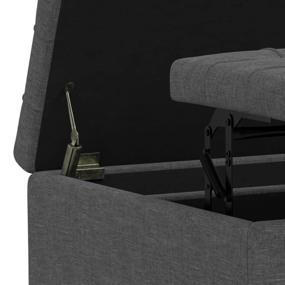 Slate Grey 30" Tufted Cocktail Storage Ottoman