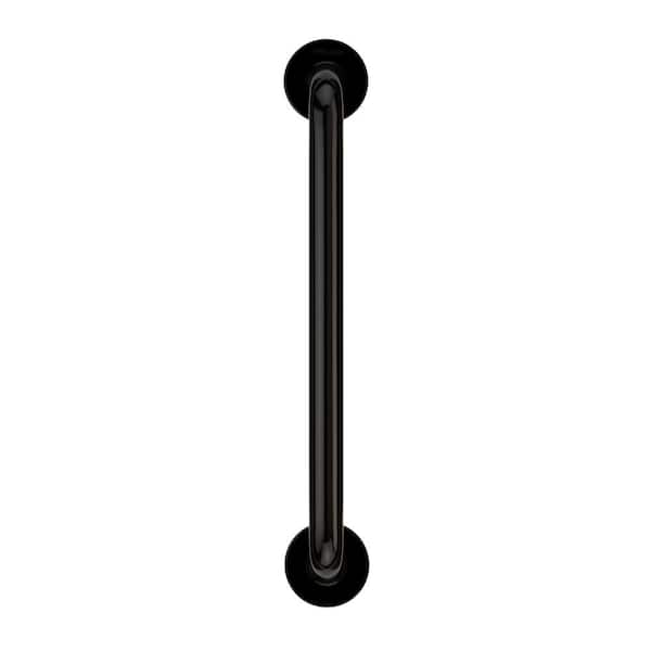 Unbranded 12 in. Contractor Antimicrobial Vinyl Coated Grab Bar in Black