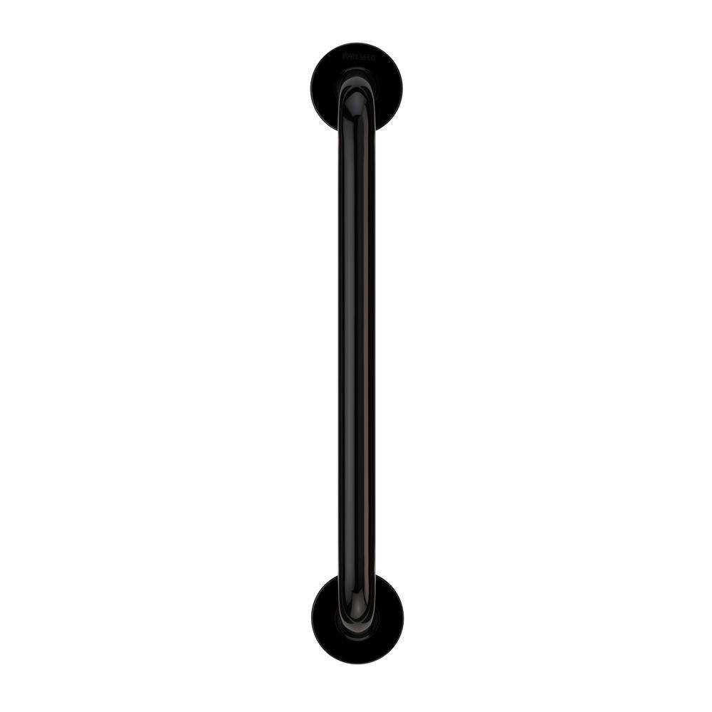 18 in. Black Contractor Series Antimicrobial Vinyl Coated Grab Bar