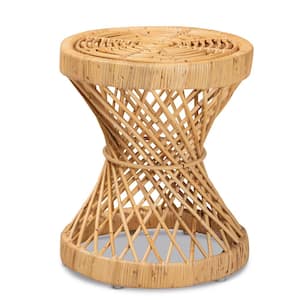 Seville 15.7 in. Natural Rattan Round Wicker End Table