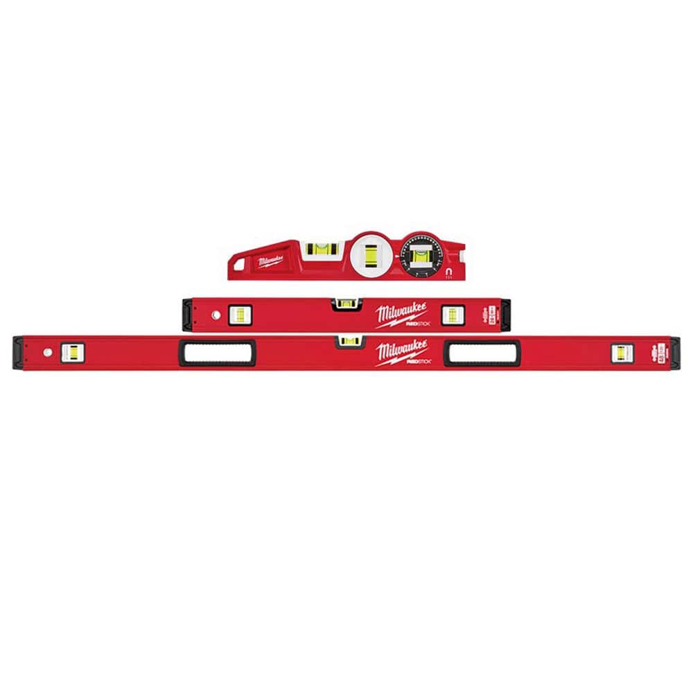 Milwaukee 24 in. and 48 in. REDSTICK Box Level Set with 10 in. 360° Locking  Die Cast Torpedo Level (3-Piece) MLBXS48-48-22-5210 The Home Depot