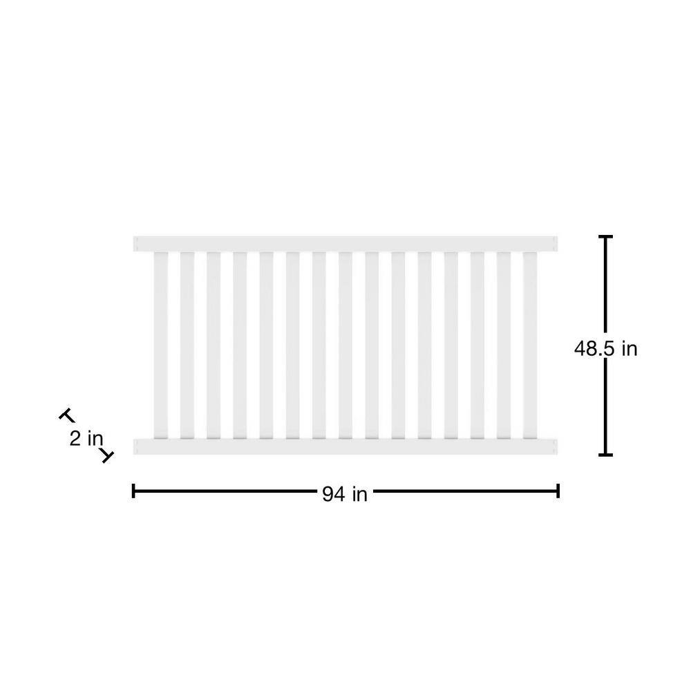 Terex 4-ft H x 8-ft W White Vinyl Flat-Top Fence Panel