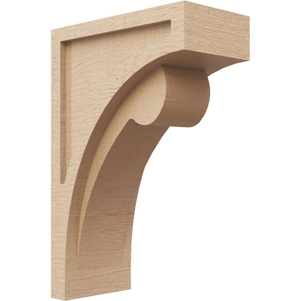 Ekena Millwork 6 in. x 18 in. x 12 in. Classic Viola Rough Cedar Woodgrain TimberThane Corbel, Primed Tan