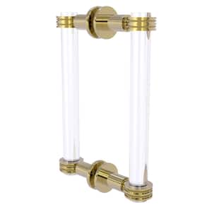 Clearview 8 in. Back to Back Shower Door Pull with Dotted Accents in Unlacquered Brass