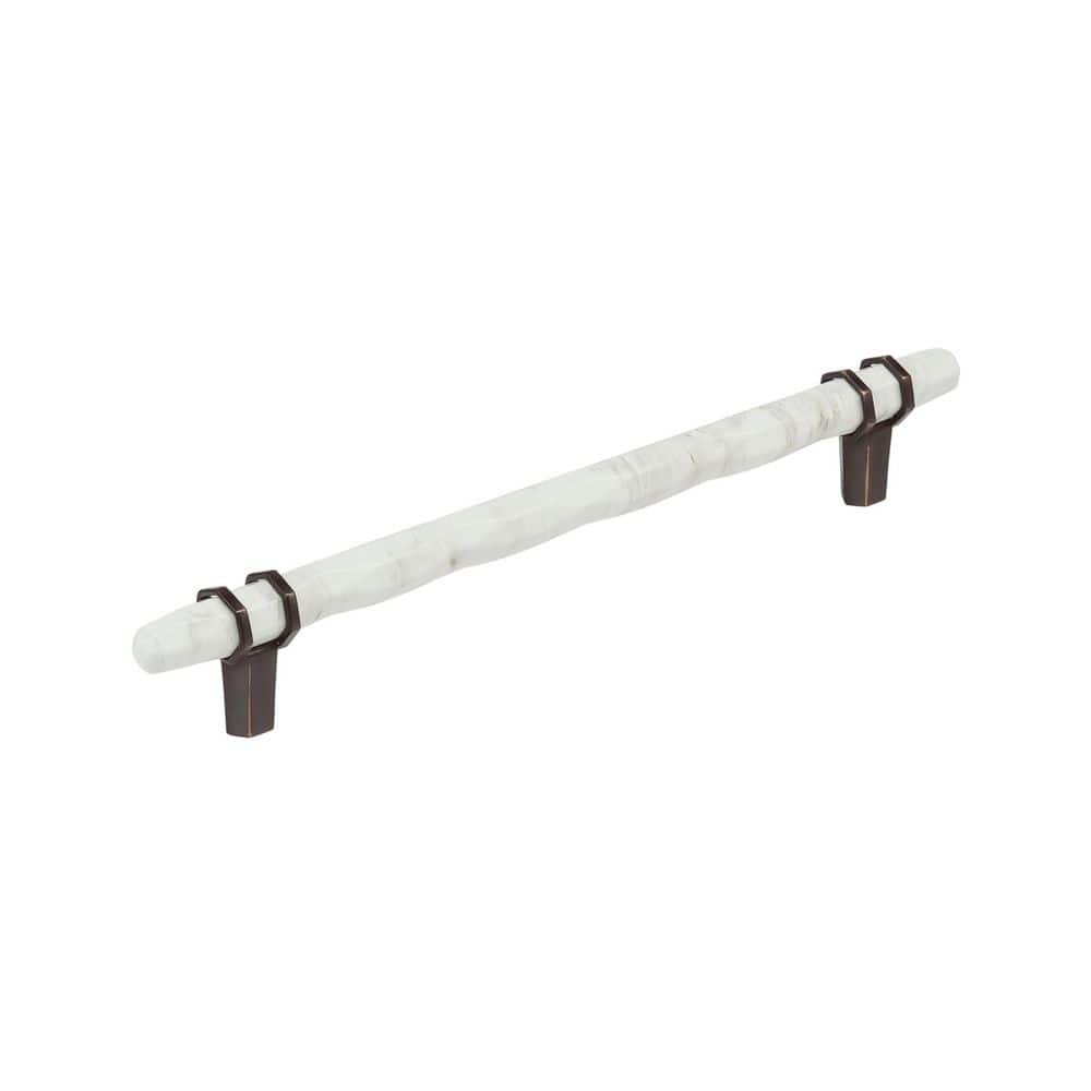 Carrione 8 in. (203mm) Center-to-Center Marble White/Oil-Rubbed Bronze Bar Cabinet Pull price history on PriceWatchPro