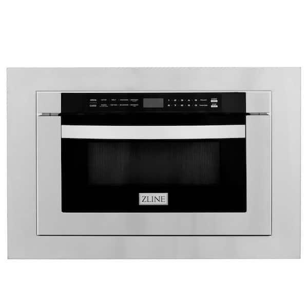 ZLINE Kitchen and Bath 24 in. 1000-Watt Built-In Microwave Drawer in Stainless Steel with 30 in. Trim Kit
