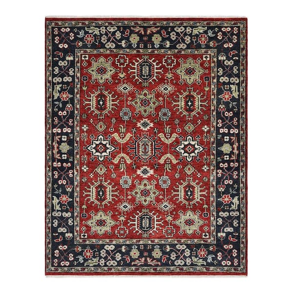 Solo Rugs Zhila Serapi Red 8 ft. x 10 ft. Traditional Floral Handmade Area Rug